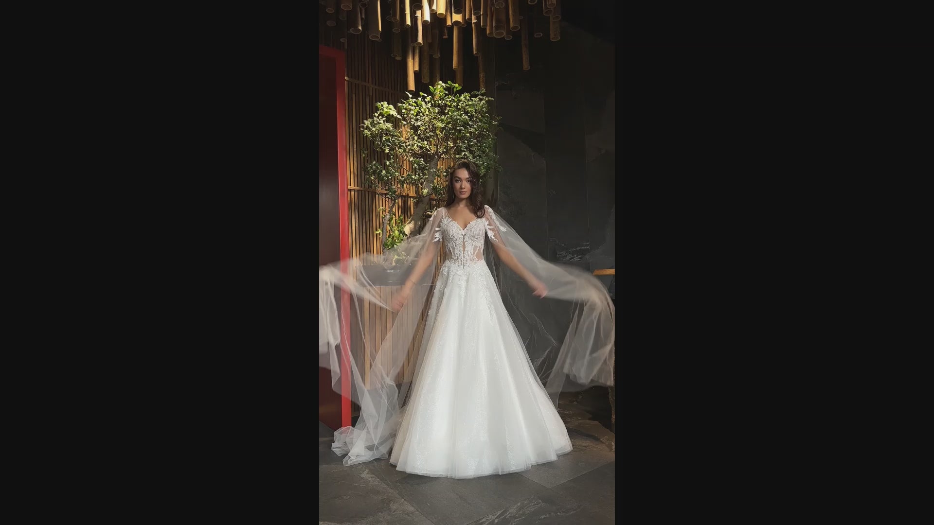 Francesce A-Line V-neck Ivory Wedding dress video