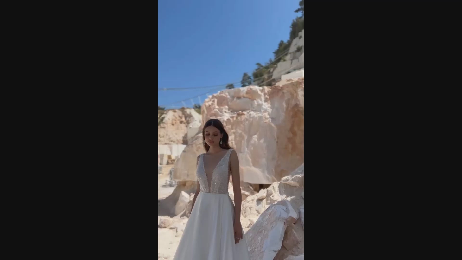 Dakota A-line Illusion Ivory Wedding dress video