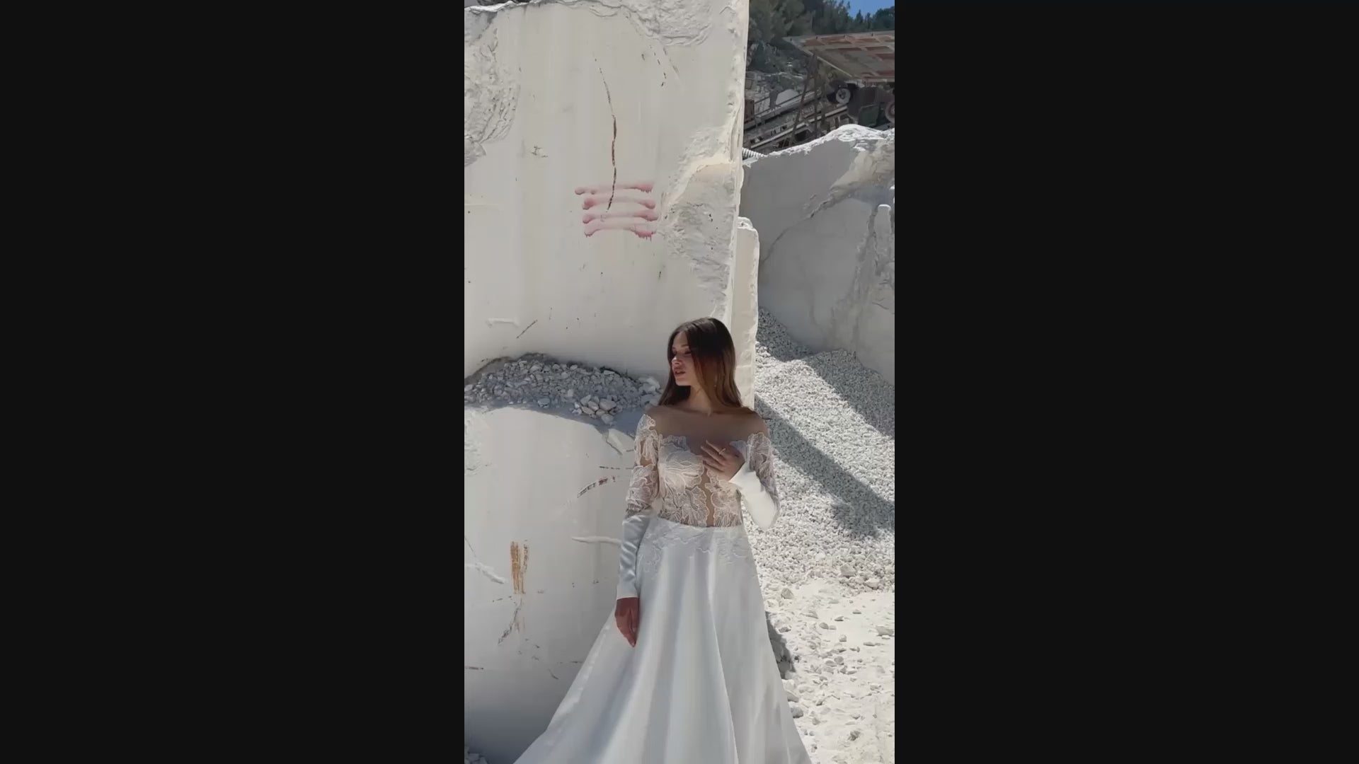Josie A-line Illusion Ivory Wedding dress video