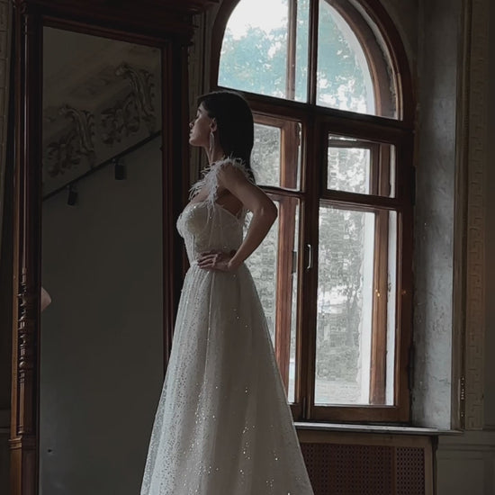Armeriya A-line Sweetheart Milk Wedding dress