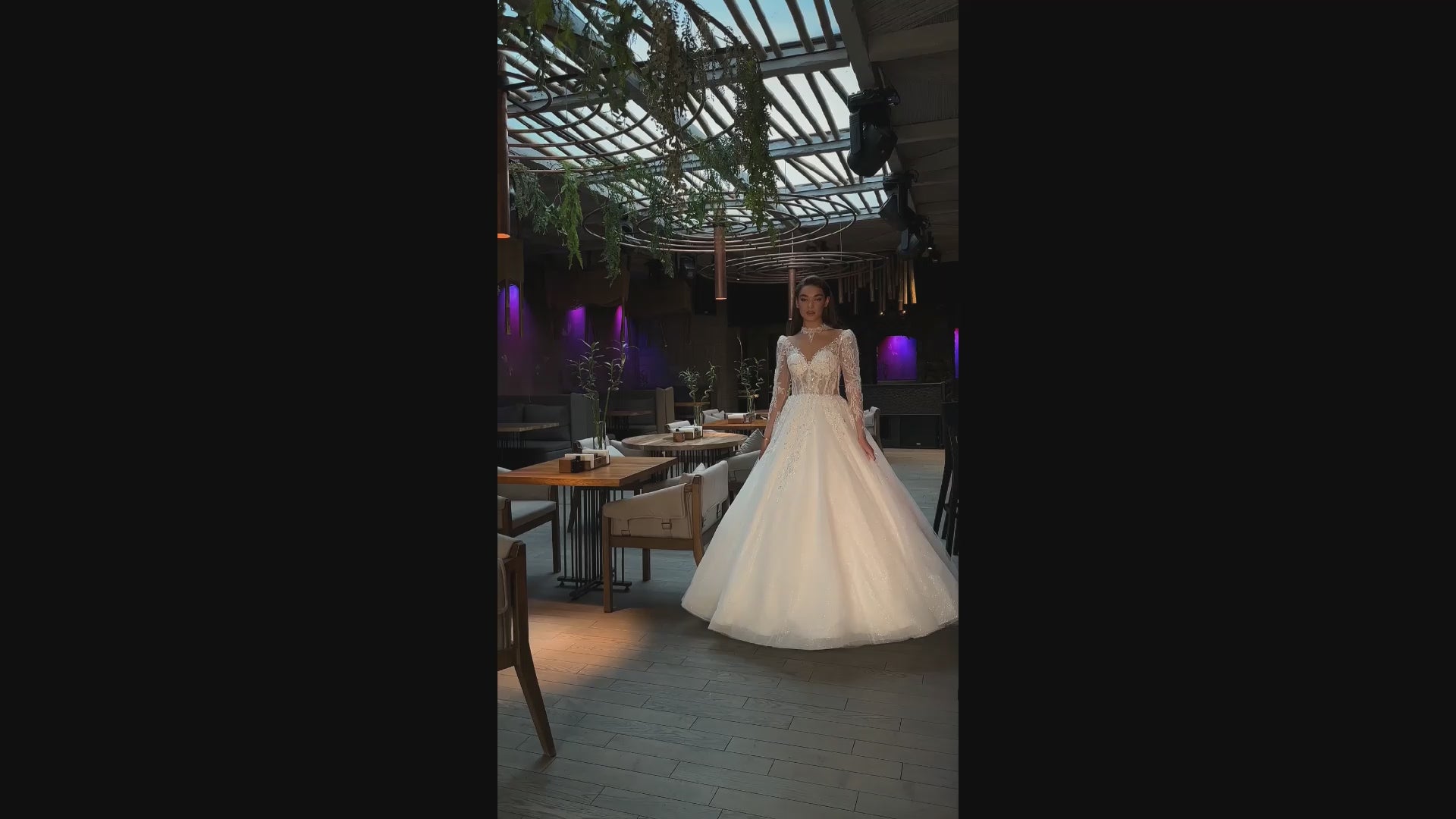 Samantha A-line Jewel Ivory Wedding dress video