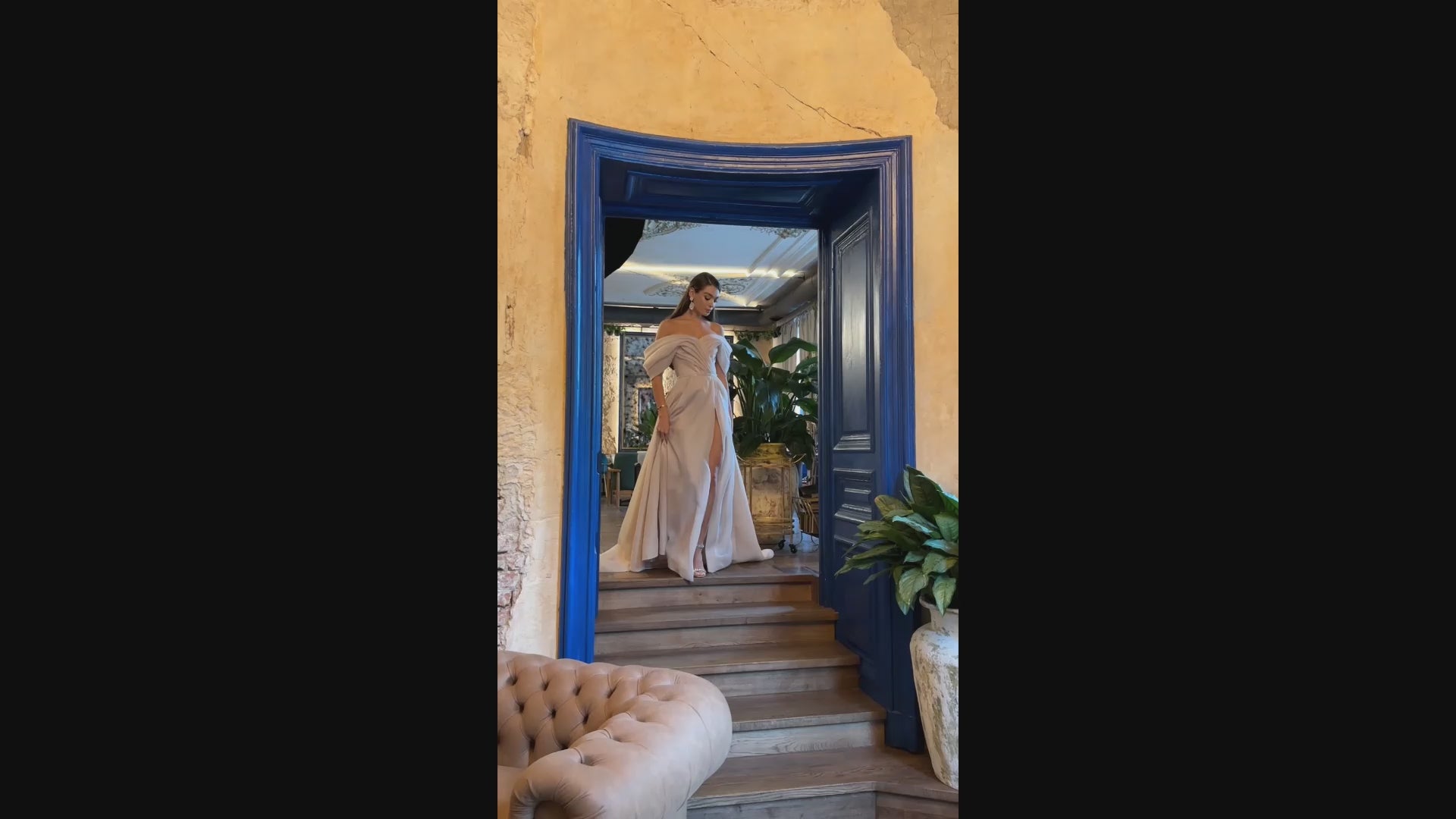 Christine A-line Sweetheart Blush Wedding dress video