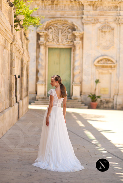 Cora A-line V-neck Ivory Wedding dress 6
