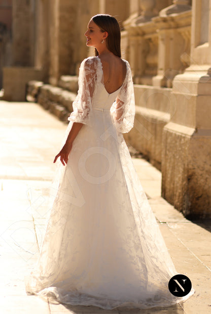 Fibi A-line Square Ivory Wedding dress Back