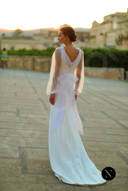 Irene Trumpet/Mermaid V-neck Ivory Wedding dress Back