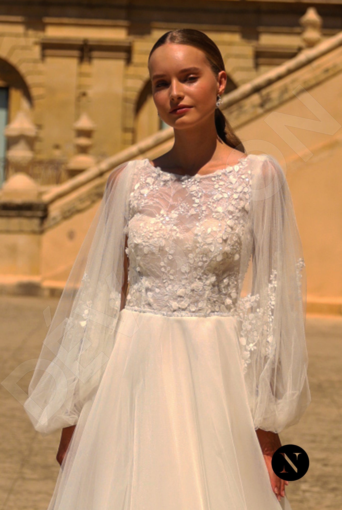 Jenna A-line Boat/Bateau Ivory Wedding dress 5