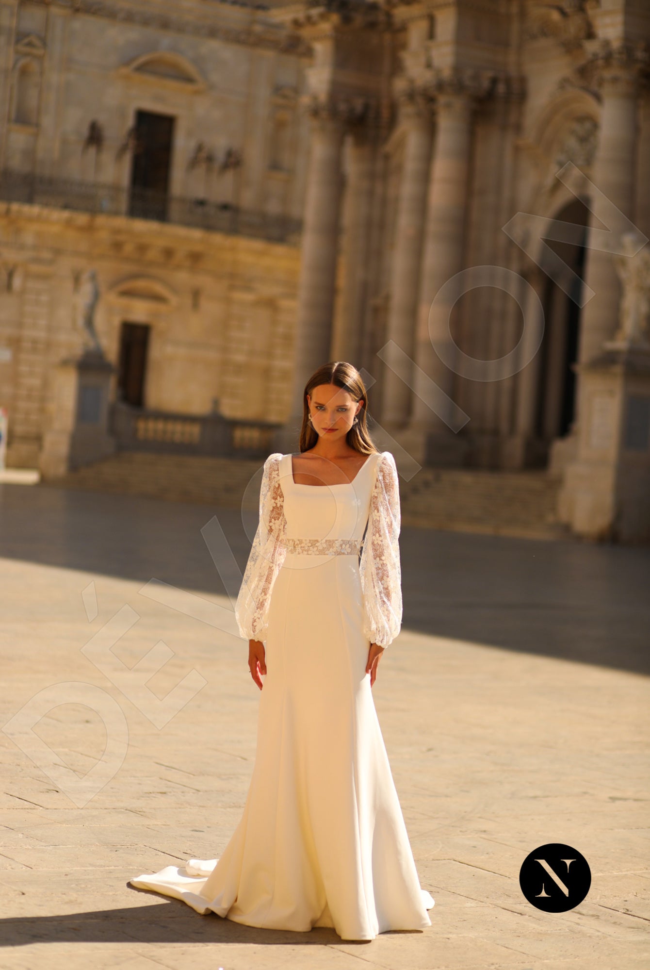 Lily Trumpet/Mermaid Square Ivory Wedding dress 7