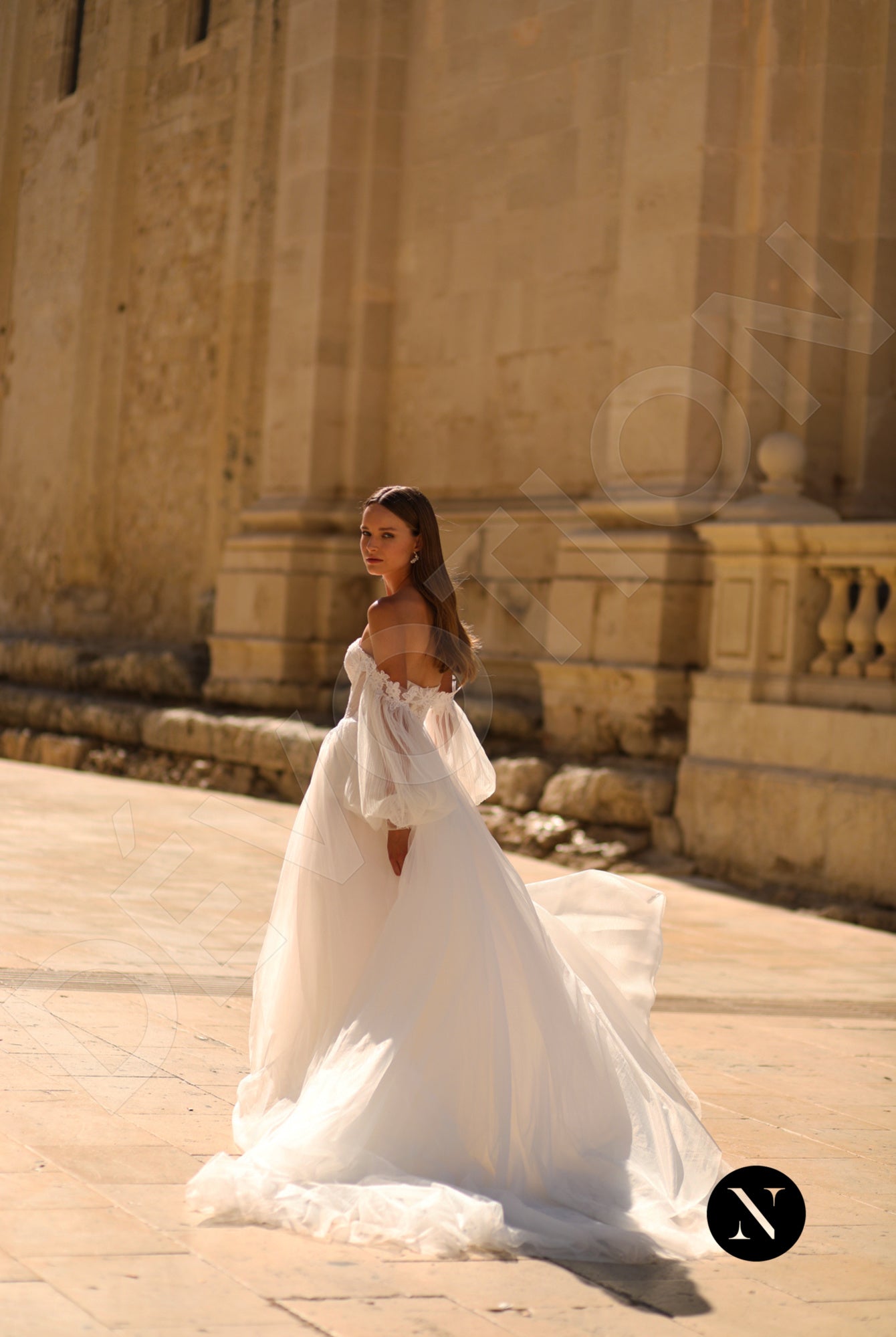 Mire A-line Sweetheart Ivory Wedding dress Back