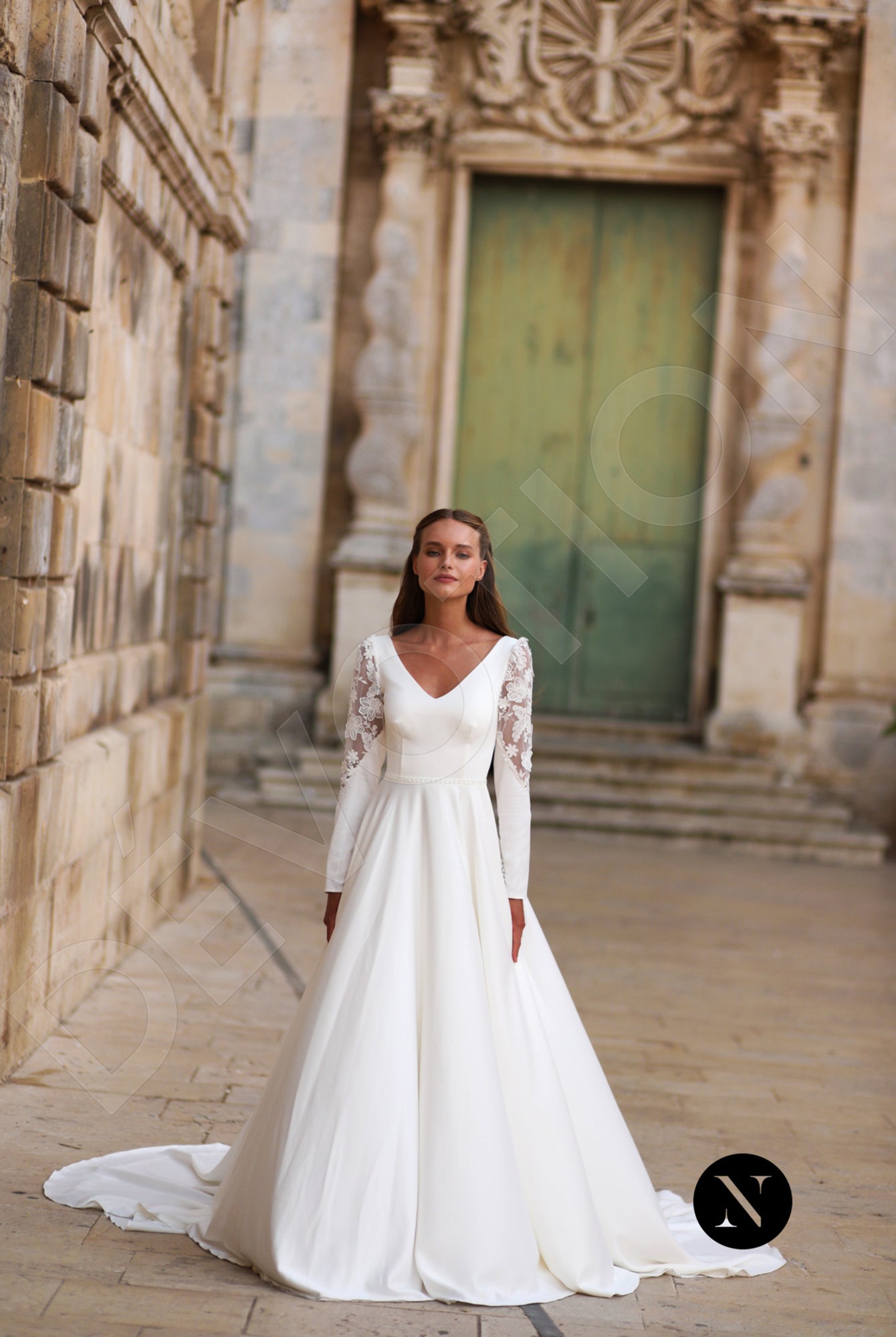 Roxana A-line V-neck Ivory Wedding dress 7