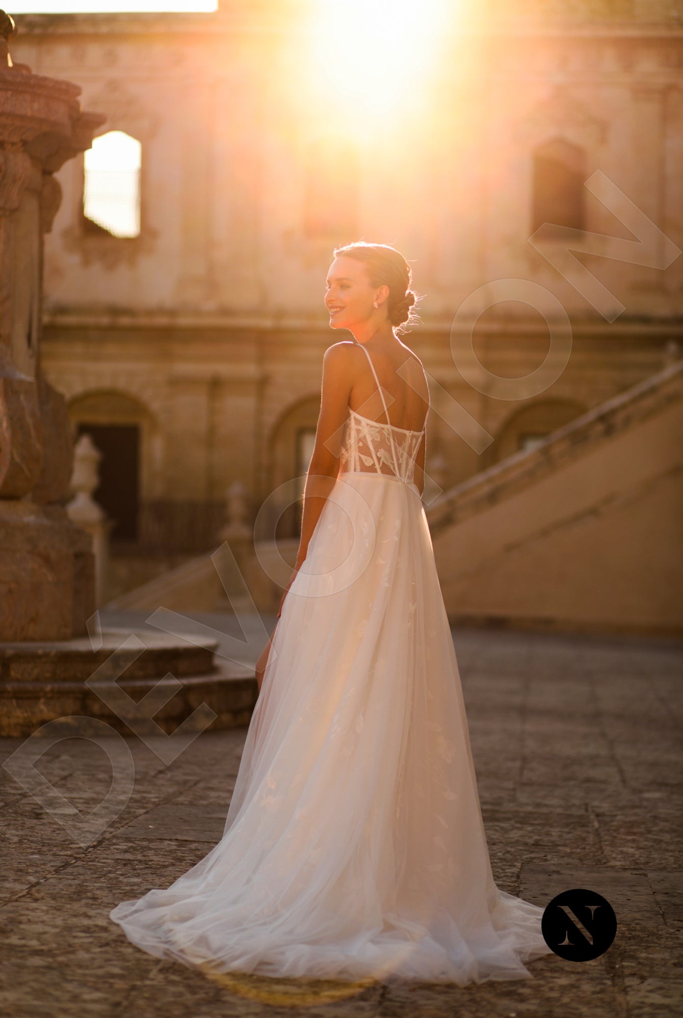 Silvia A-line Sweetheart Ivory Wedding dress Back