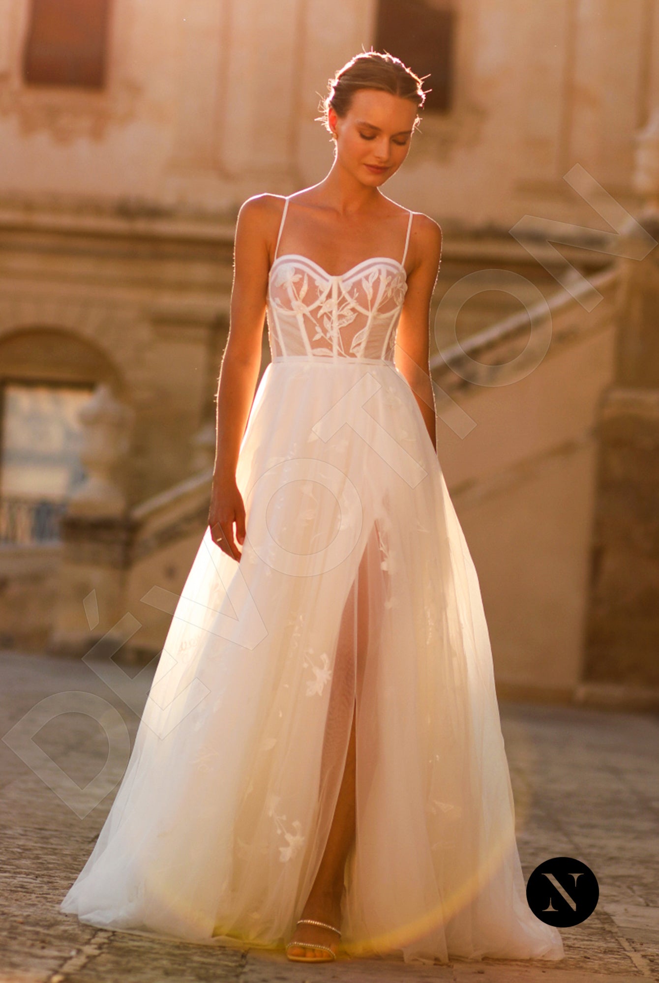 Silvia A-line Sweetheart Ivory Wedding dress Front