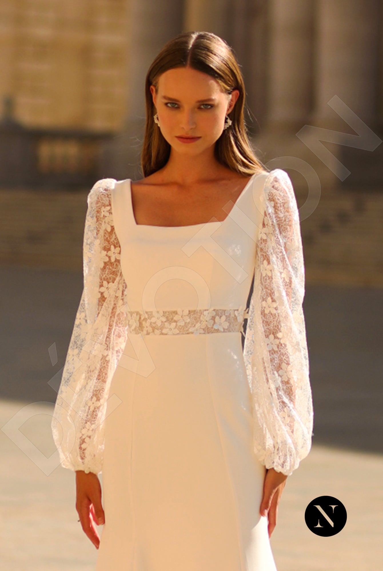 Lily Trumpet/Mermaid Square Ivory Wedding dress