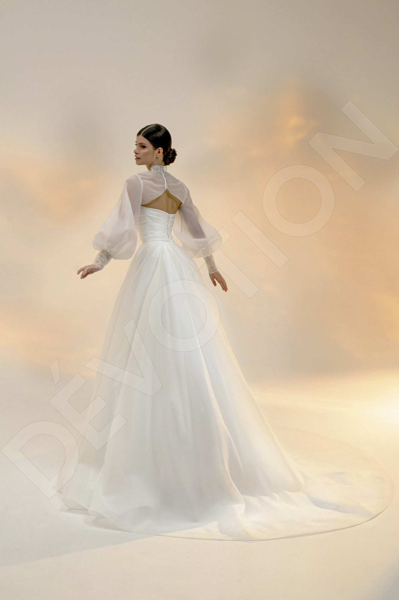 Ariala Princess/Ball Gown Straight Across Light Ivory Wedding dress