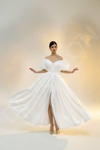 Hanela A-line Off-Shoulder/Drop Shoulders Light Ivory Wedding dress