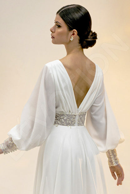 Afinea A-line V-neck Light Ivory Wedding dress