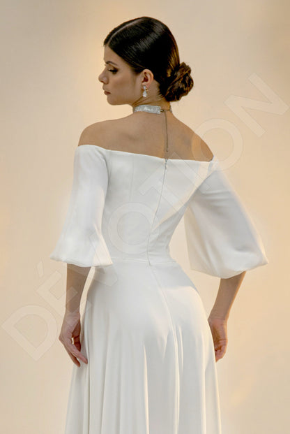 Gilda A-line Off-Shoulder/Drop Shoulders Light Ivory Wedding dress