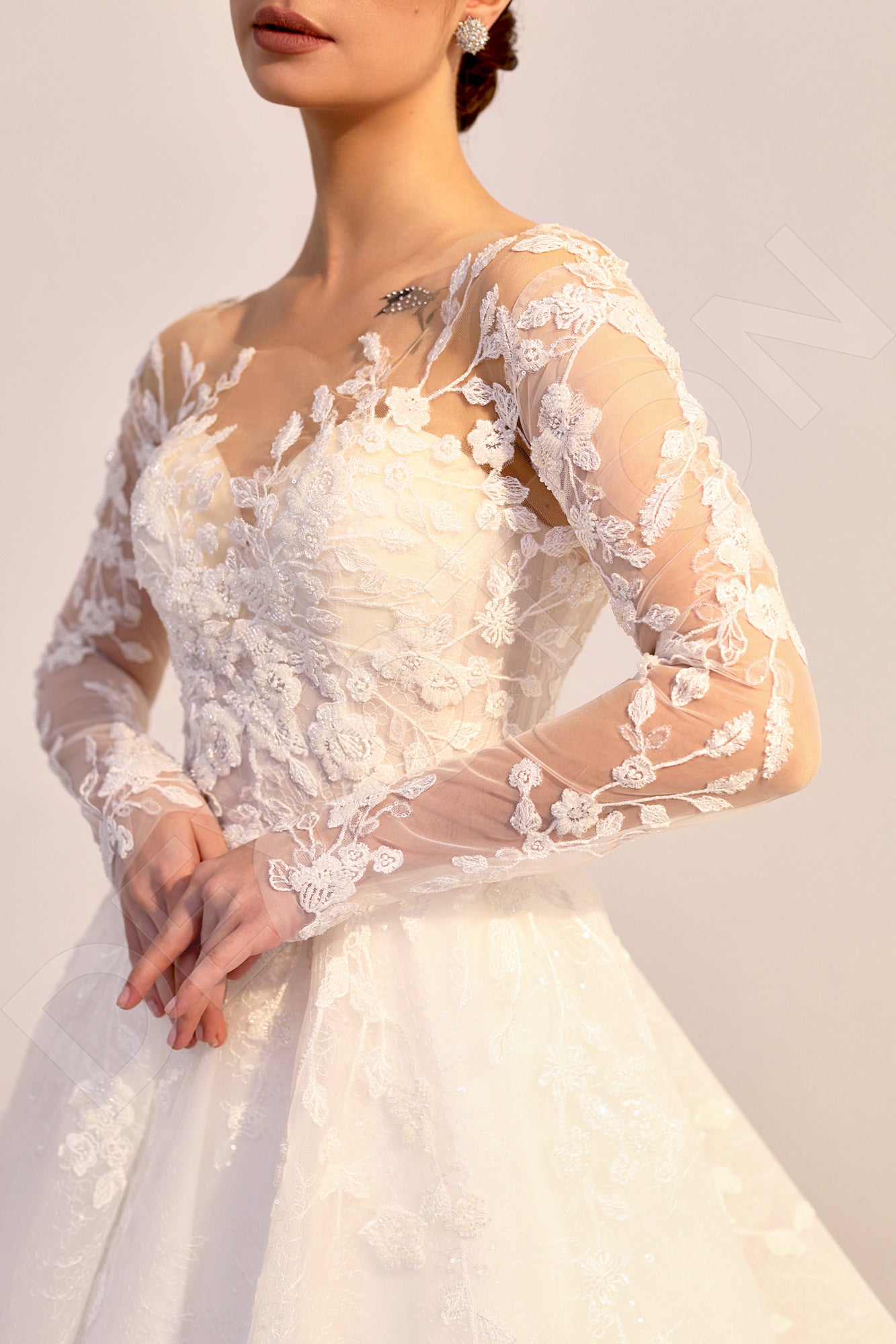 Lizzie Princess/Ball Gown Illusion Light Ivory Wedding dress