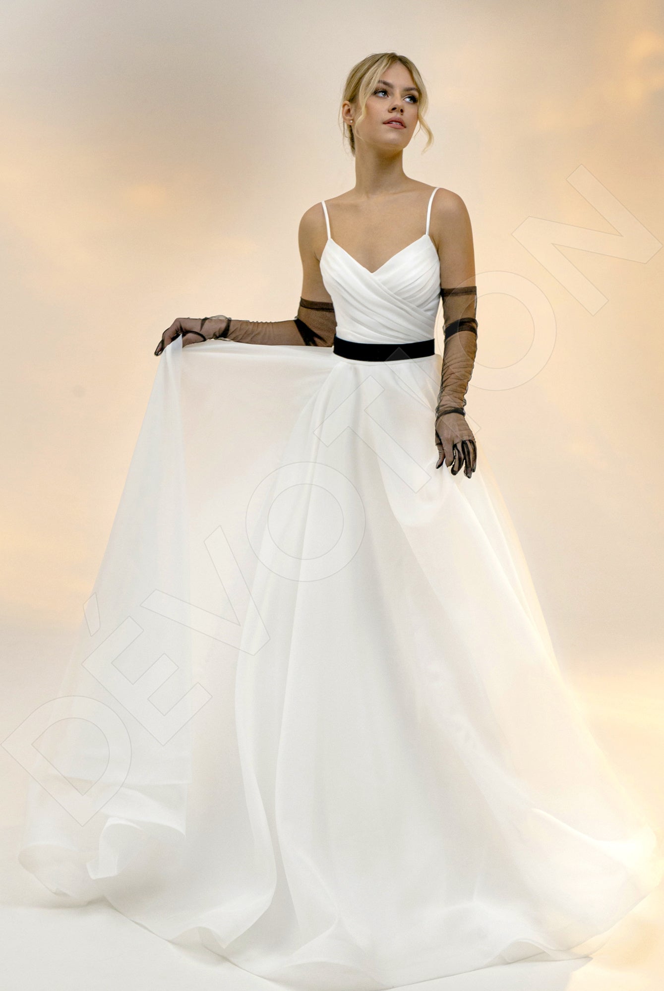 Mirena Princess/Ball Gown V-neck Light Ivory Wedding dress