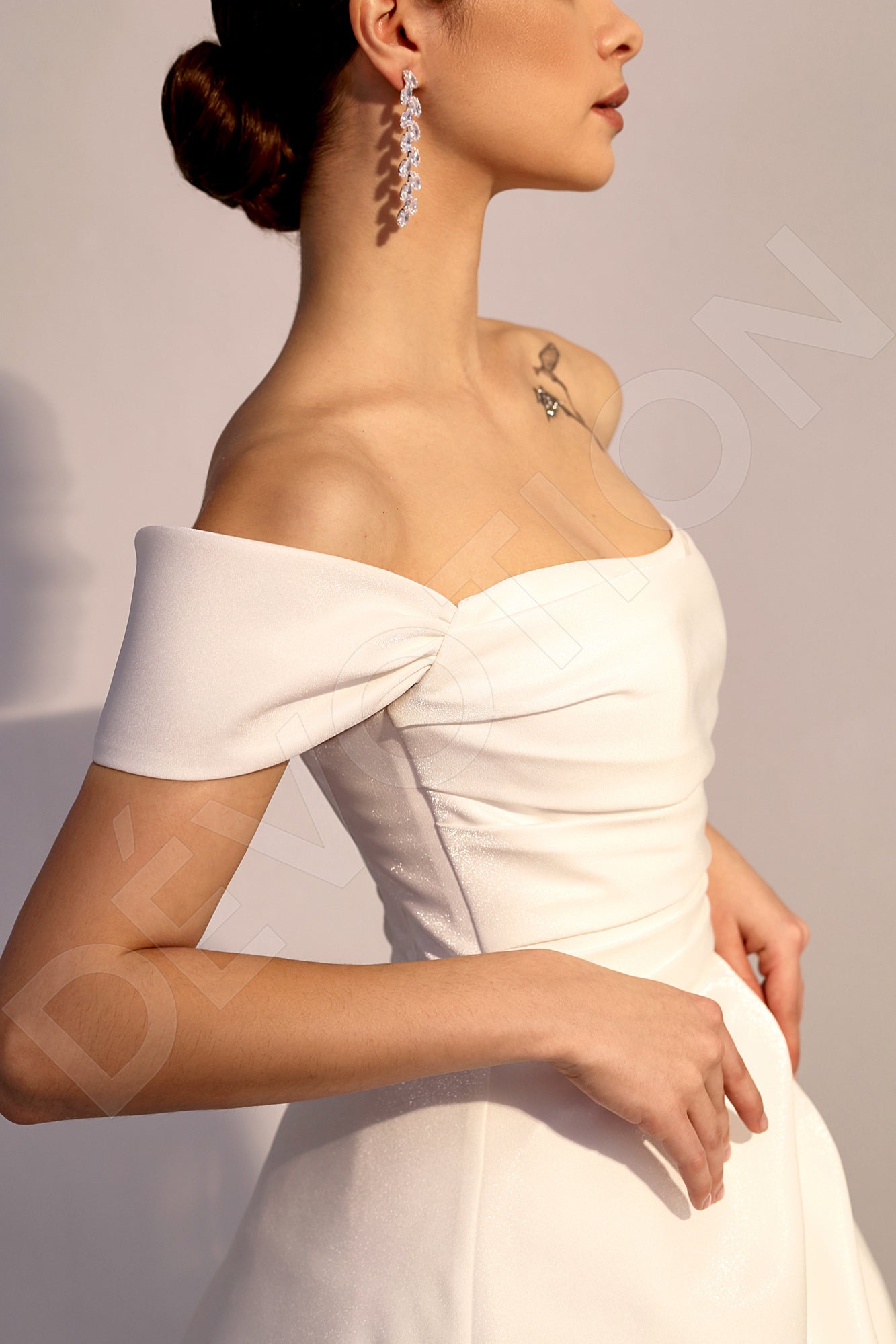 Norila A-line Off-Shoulder/Drop Shoulders Light Ivory Wedding dress
