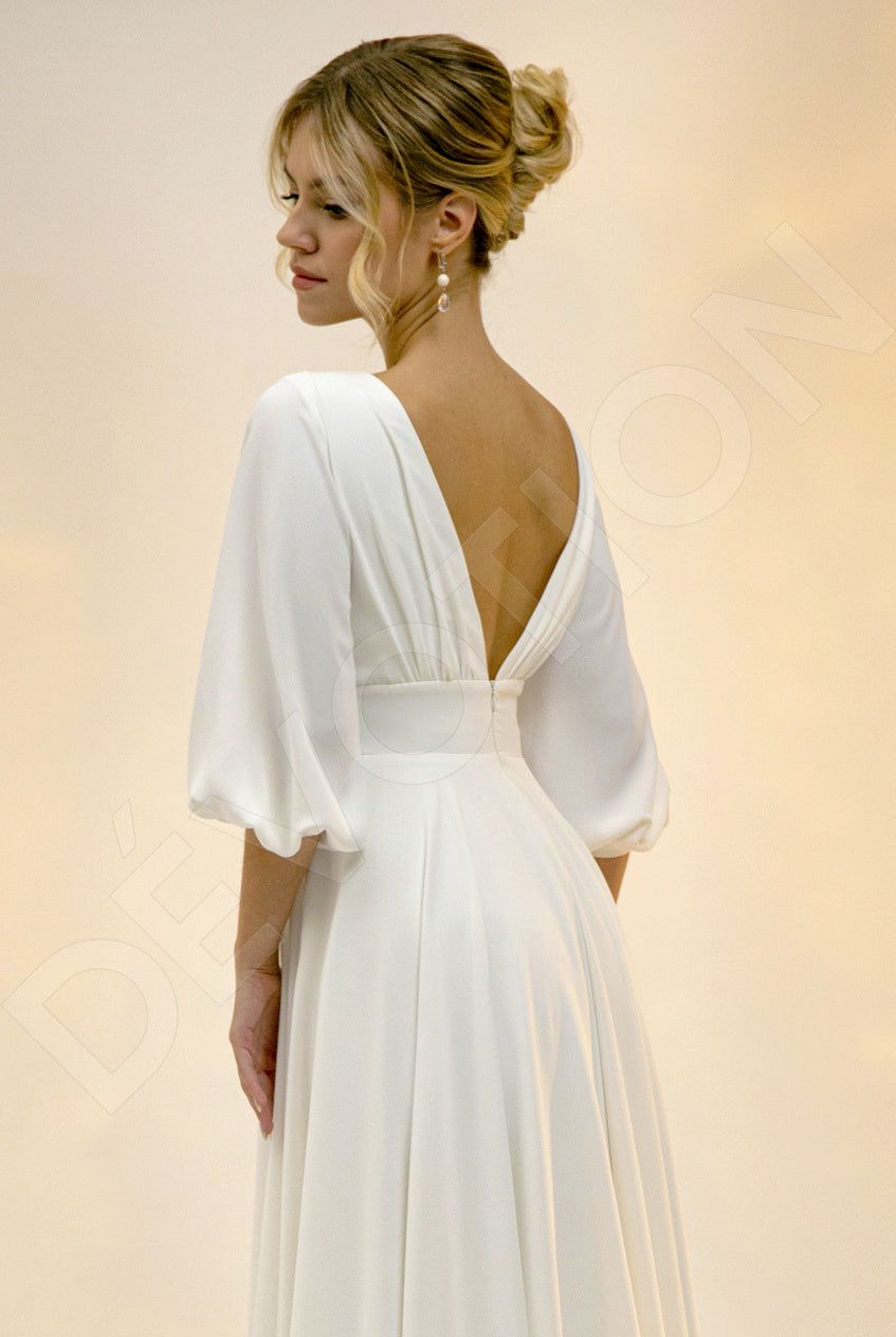 Odetta A-line V-neck Light Ivory Wedding dress