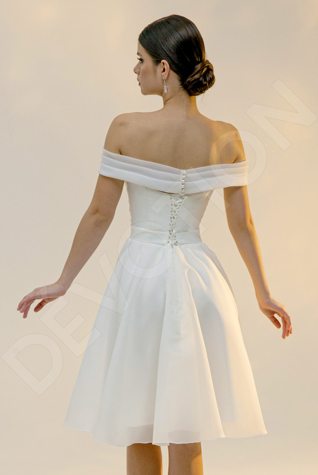 Remilia A-line Off-Shoulder/Drop Shoulders Light Ivory Wedding dress
