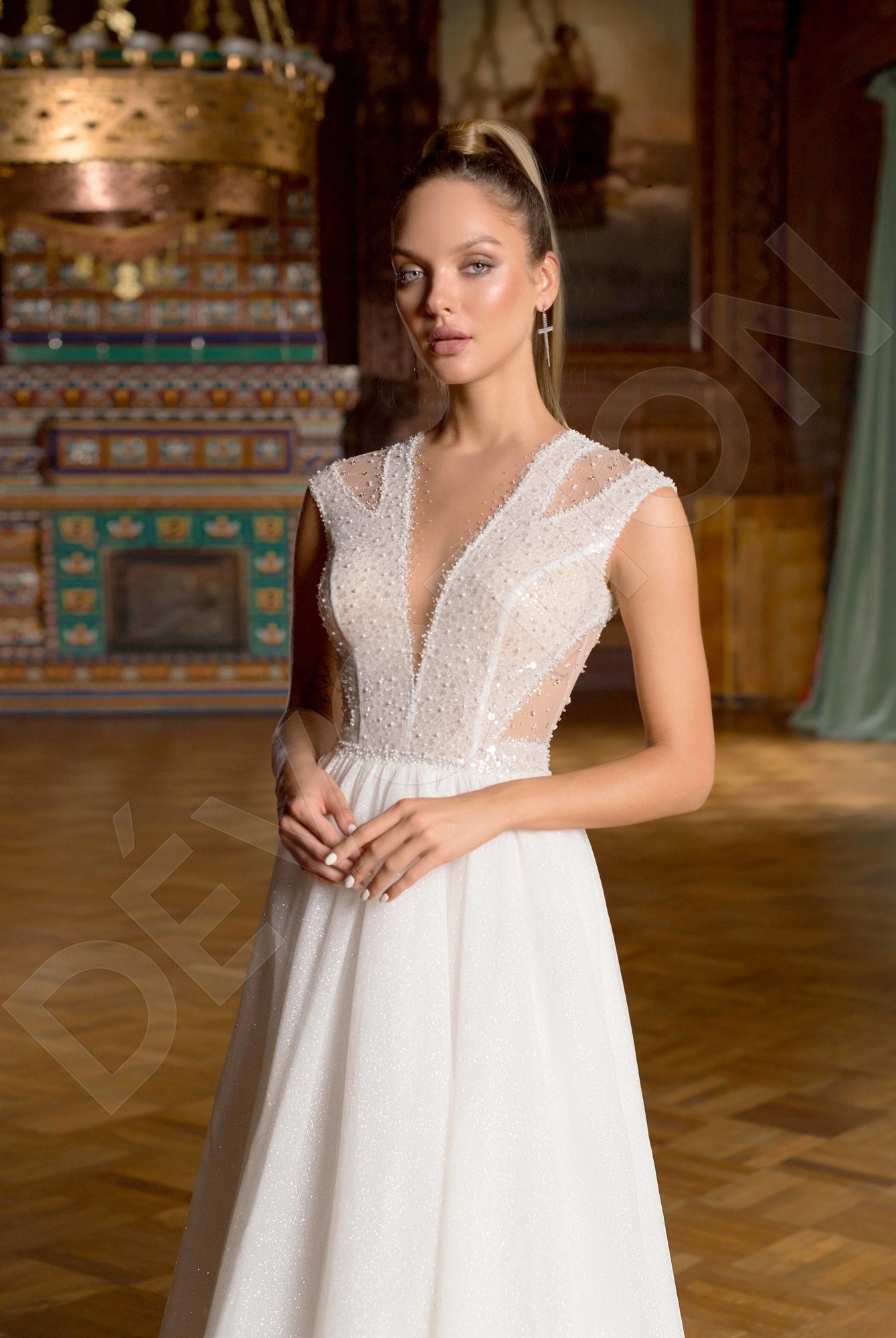 Jeneva A-line Illusion Vanilla/Off White Wedding dress