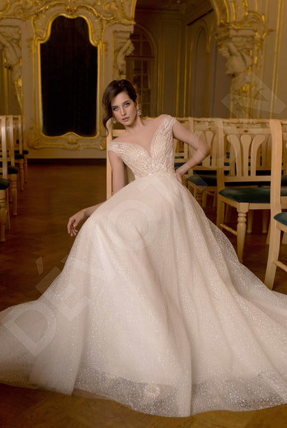 Kreta A-line Illusion Off White Wedding dress