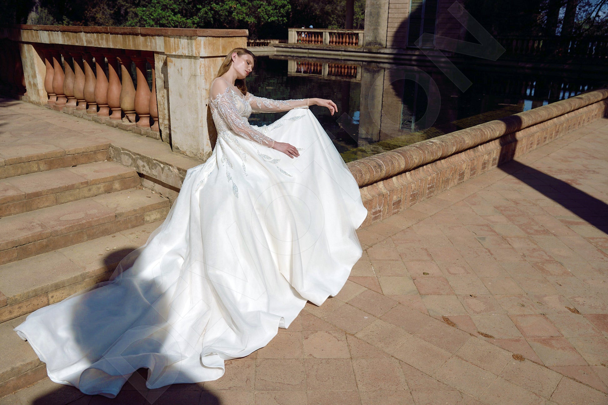 Carlita A-line Illusion Milk Wedding dress