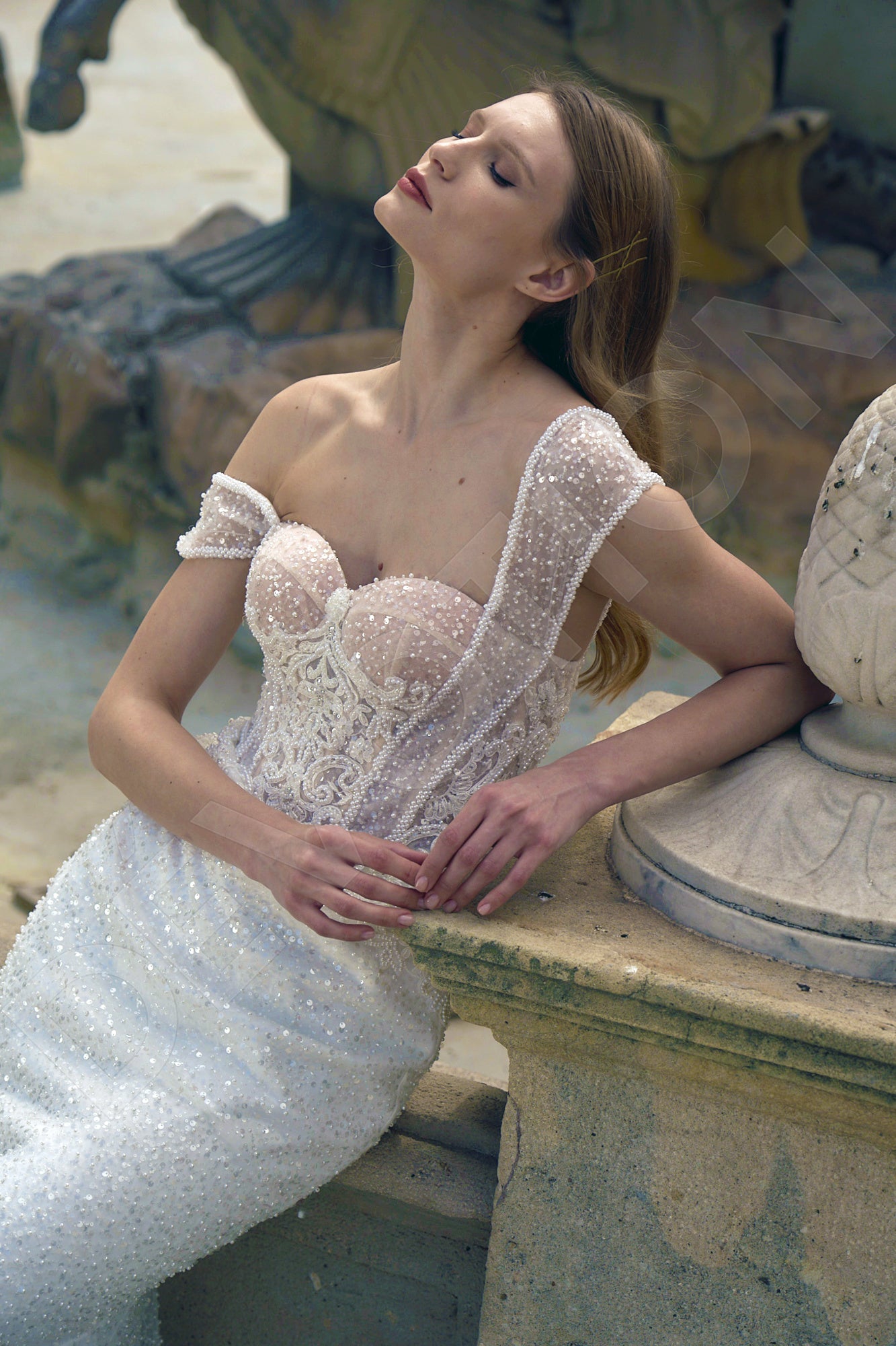 Amely Trumpet/Mermaid Sweetheart Milk Wedding dress