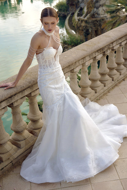 Francesca Trumpet/Mermaid Sweetheart Milk Wedding dress
