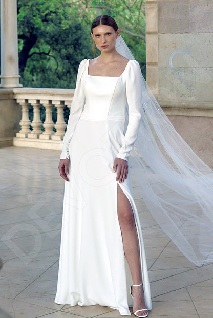 Phoebe A-line Square Milk Wedding dress