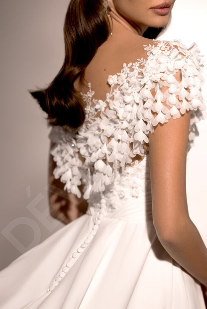 Jalali A-line Illusion Ivory Wedding dress