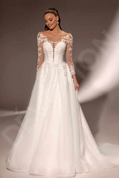 Margarita Princess/Ball gown Illusion Ivory Wedding dress