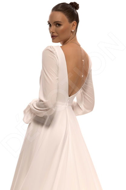 Millie A-line Deep V-neck Ivory Wedding dress