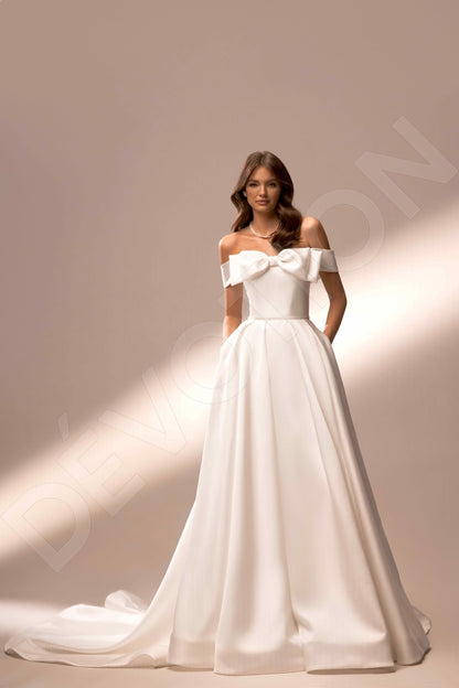 Nana A-line Off-shoulder/Drop shoulders Ivory Wedding dress