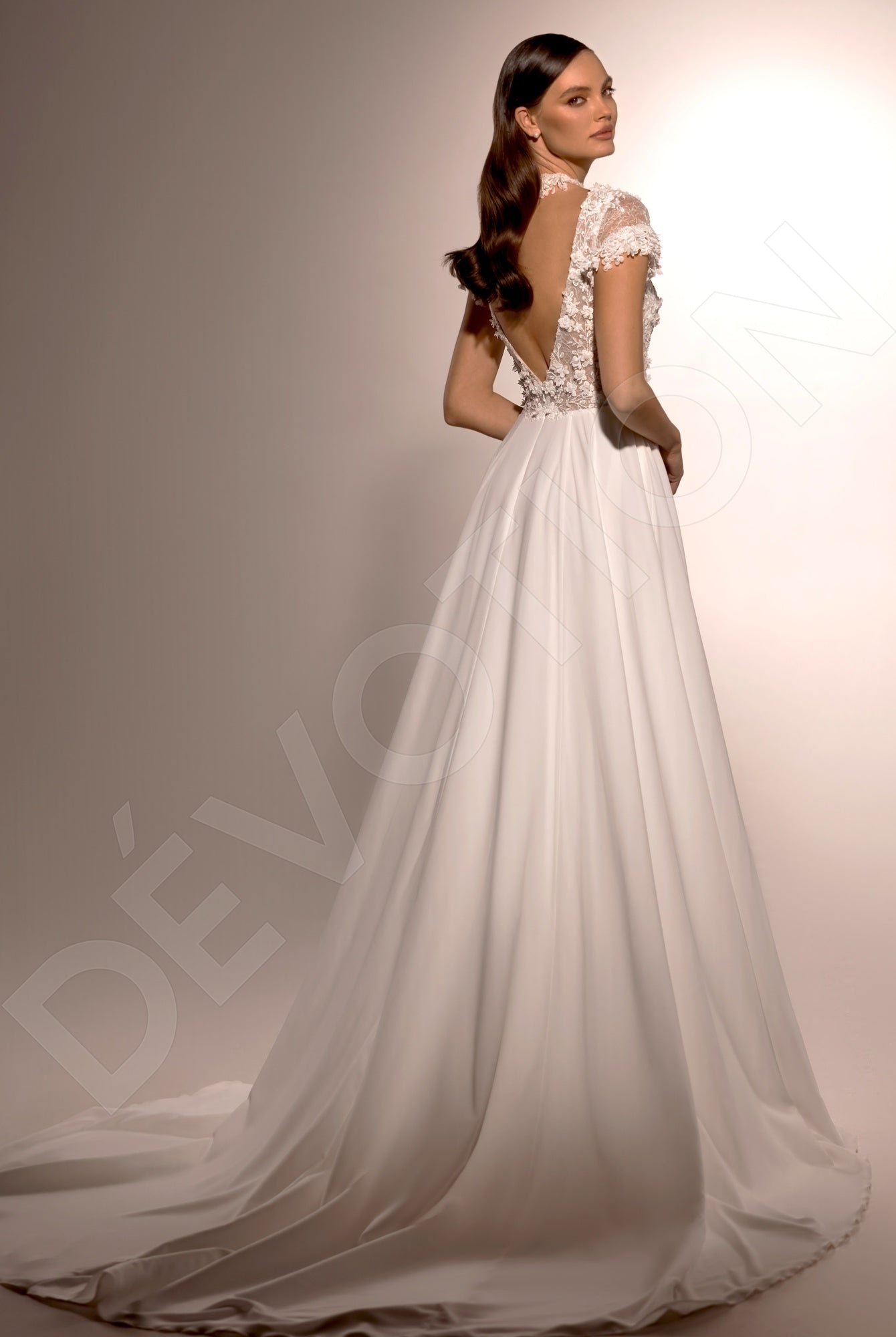 Nini A-line Illusion Ivory Wedding dress