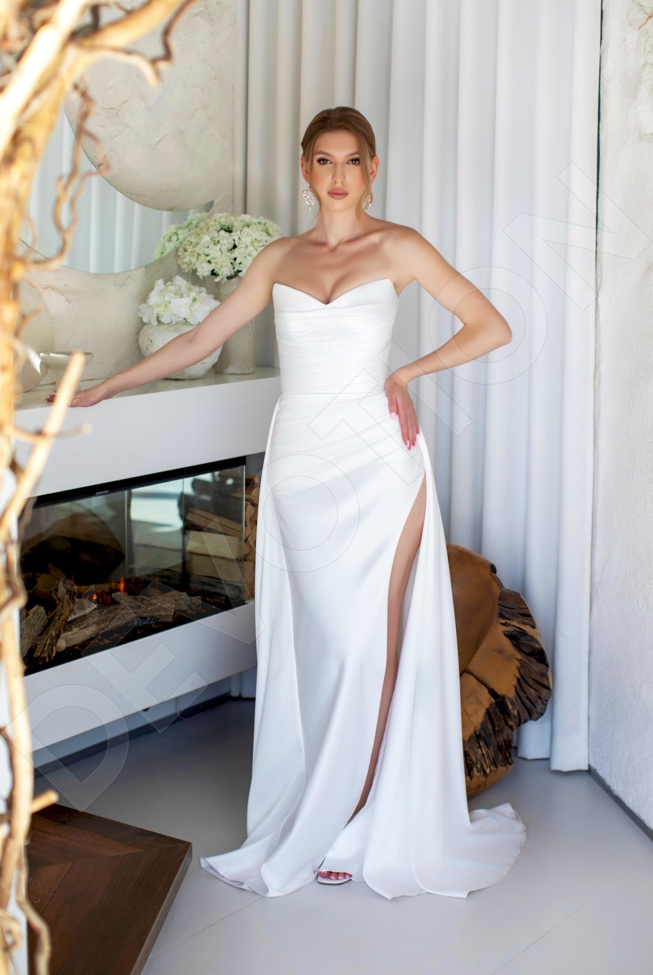 Hanny A-line Sweetheart Milk Wedding dress