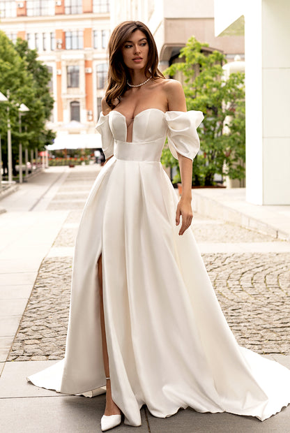 Denizia A-line Sweetheart Milk Wedding dress
