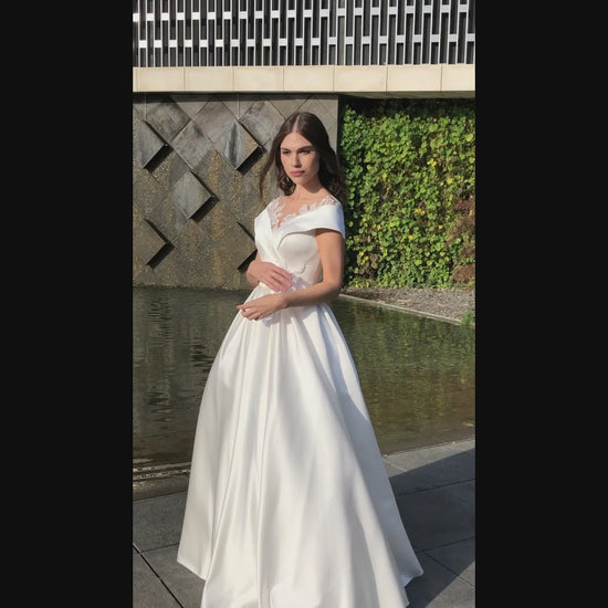 Shira A-line Illusion Ivory Wedding dress