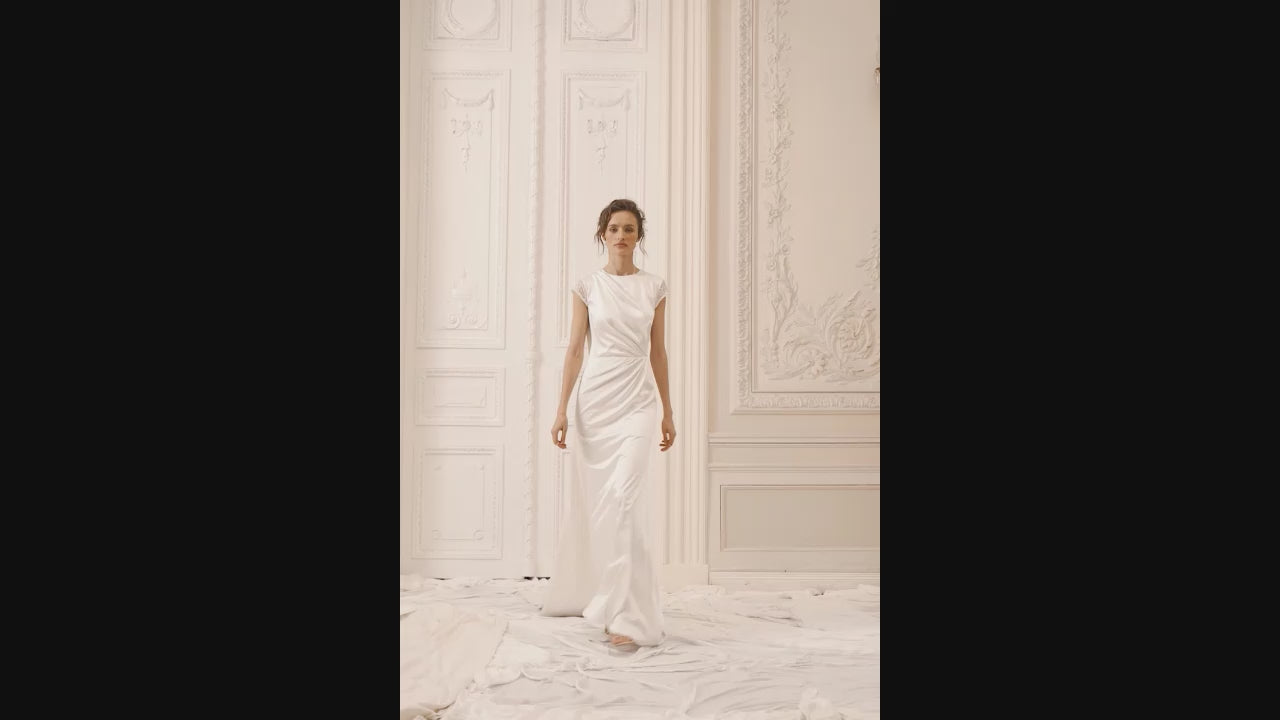 Janet Trumpet/Mermaid Jewel Ivory Wedding dress video