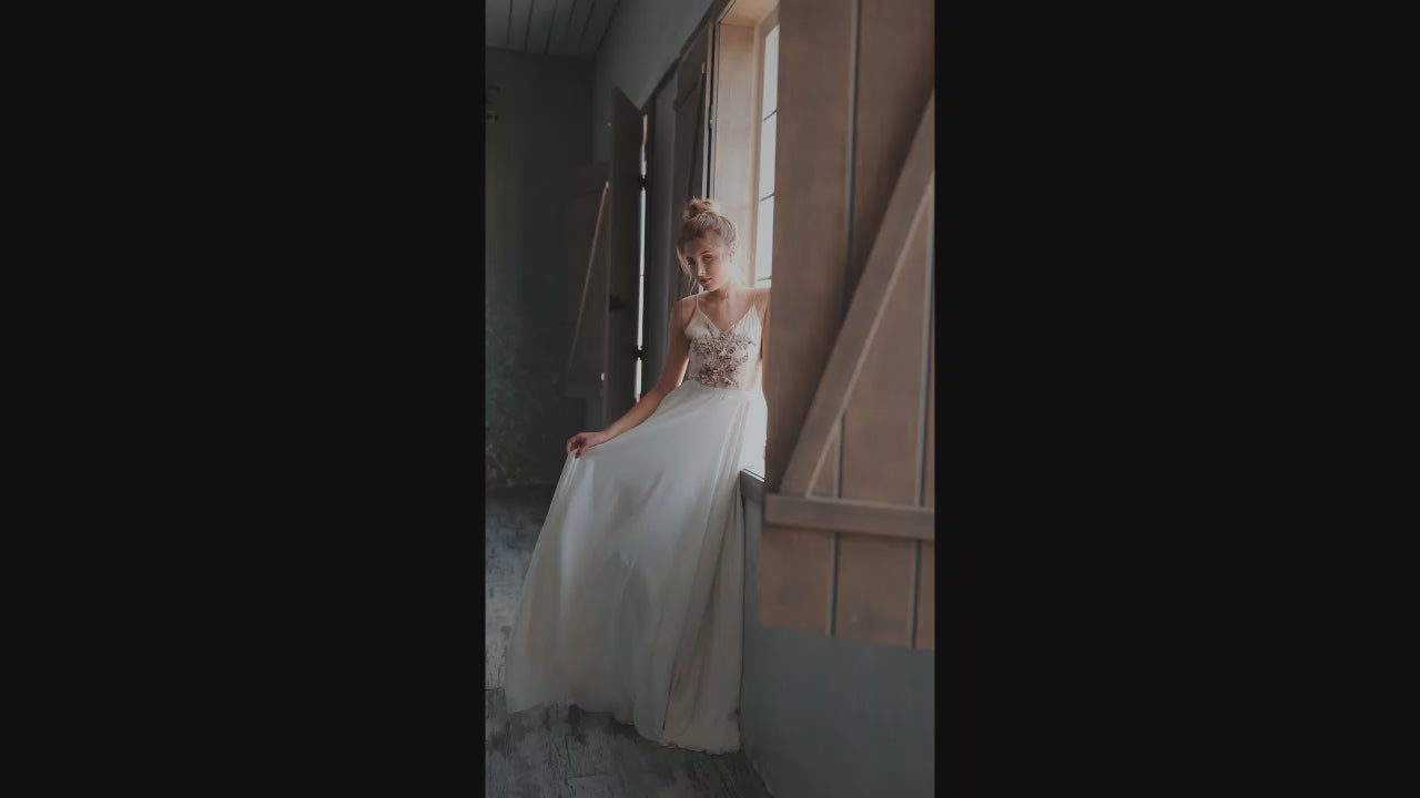 Leyla A-line Illusion Milk Wedding dress