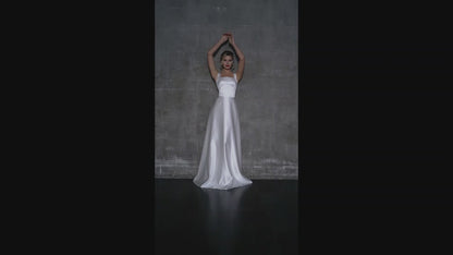 Dominique A-line Square Ivory Wedding dress