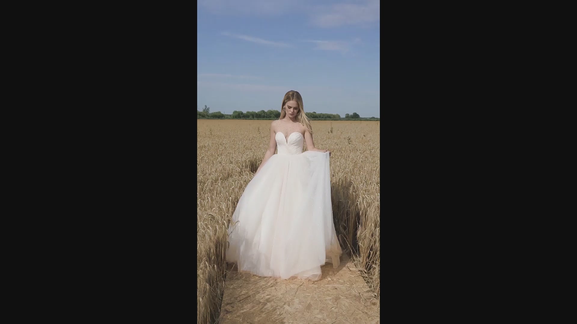 Brenditta A-line Illusion Ivory Carne Wedding dress video