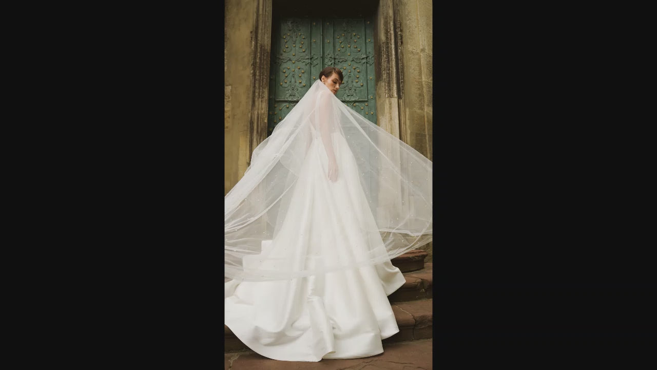 Ide A-line Deep V-neck Milk Wedding dress video