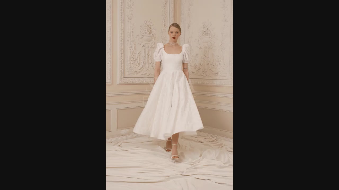 Catherine A-line Square Ivory Wedding dress video