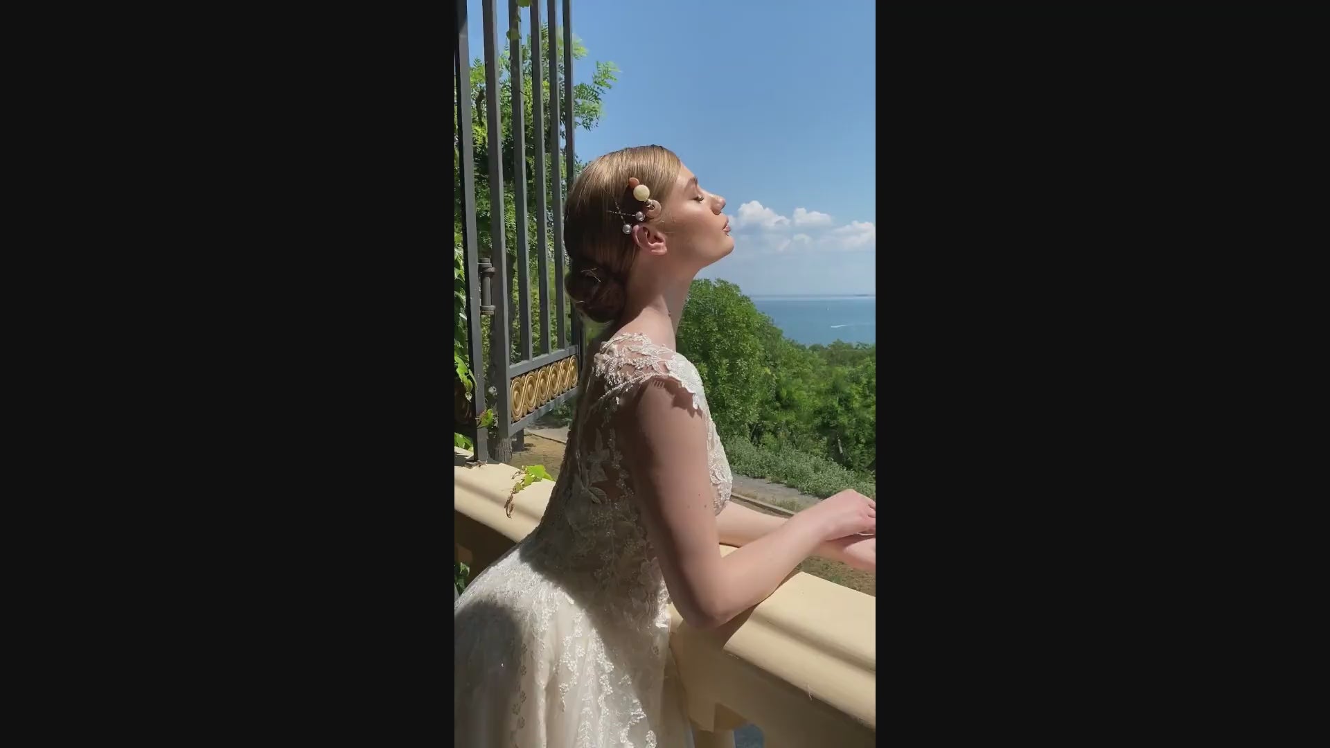 Aminta A-line Illusion Ivory PowderPink Wedding dress video