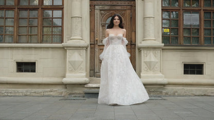 Mariz A-line Sweetheart Milk Peach Wedding dress