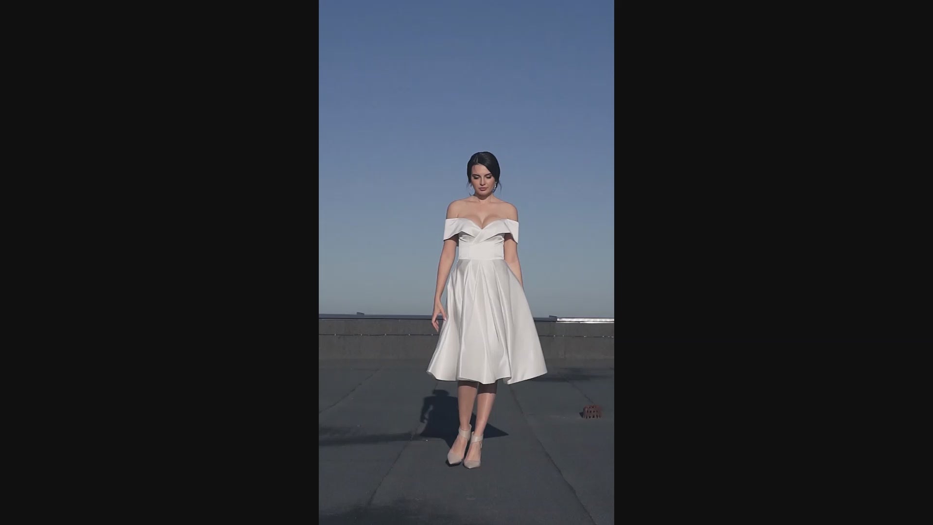 Lia A-line Off-shoulder/Drop shoulders Ivory Wedding dress video
