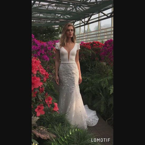 Lora Trumpet/Mermaid Illusion Ivory Wedding dress