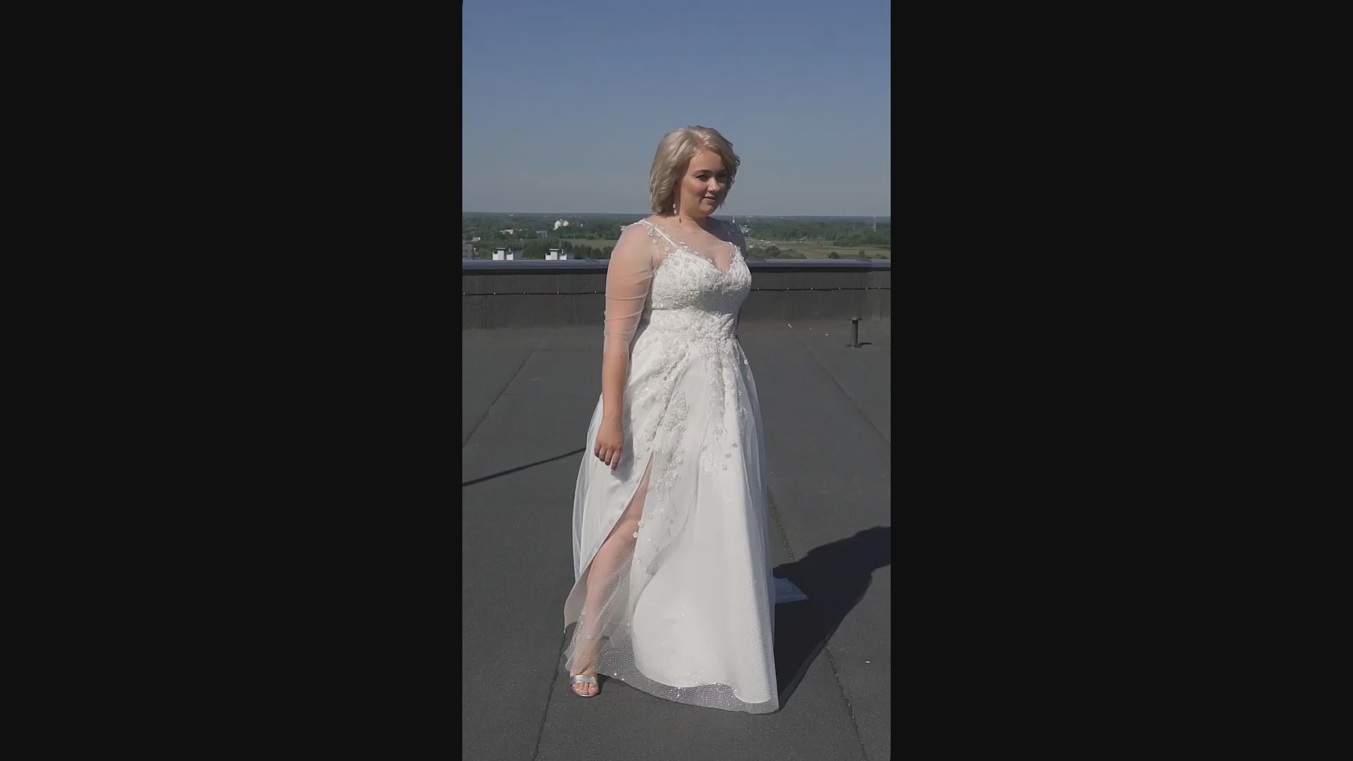 Manya A-line Jewel Ivory Wedding dress video